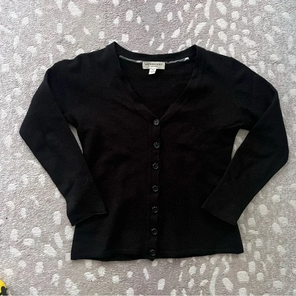 Burberry Black Cardigan Cashmere/wool Blend XS Women’s - Picture 1 of 9